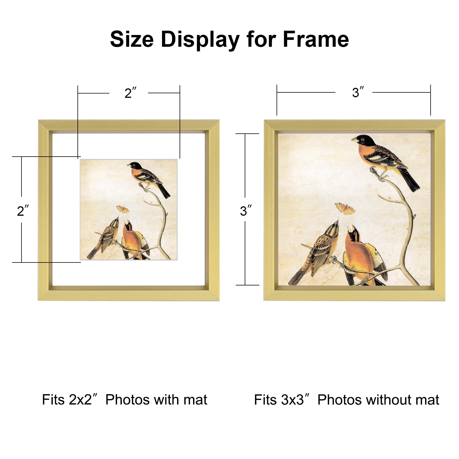 Amazon.co.jp: BKABOT 3x3 写真フレーム 3枚セット 真鍮製 メタル